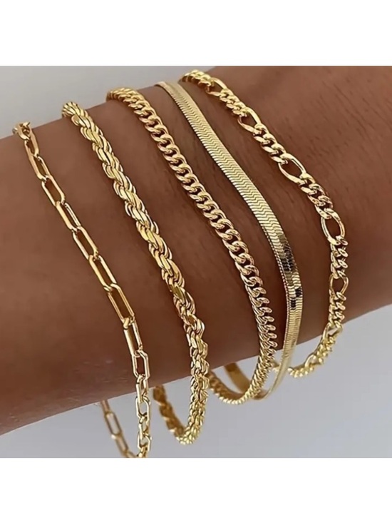 Jewelry - Gold Toned Chain Bracelet Set